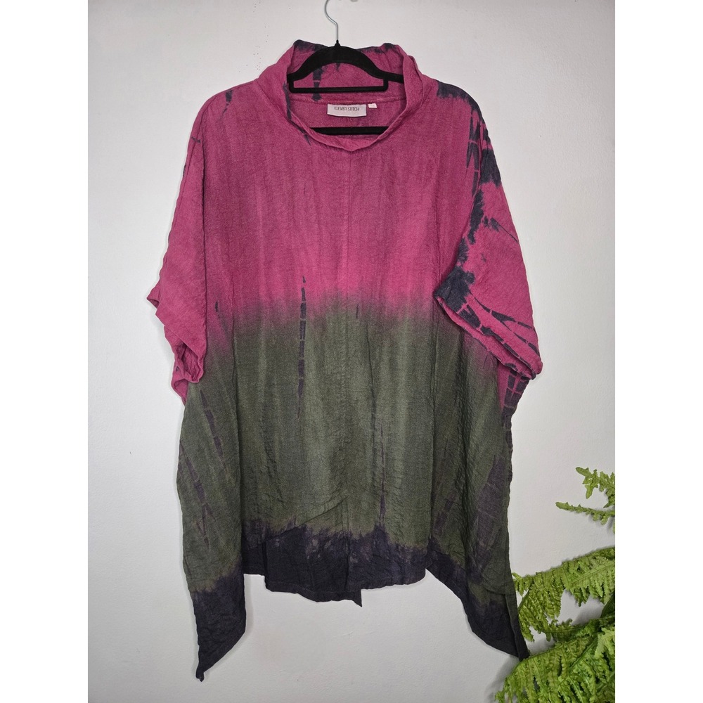 Eleven‎ Stitch Design Tie Dye Oversized Tunic Top One Size Boho Artsy